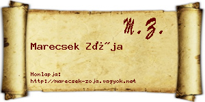Marecsek Zója névjegykártya